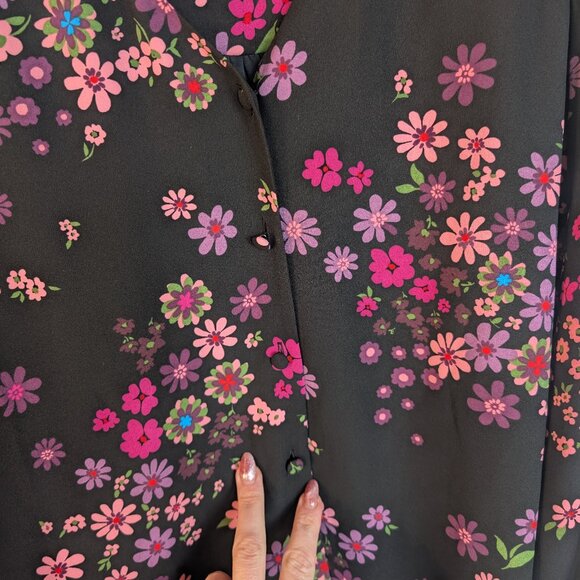 Kate Spade Bora Flora Long Sleevel Floral Top Blouse Size Large - Picture 3 of 14